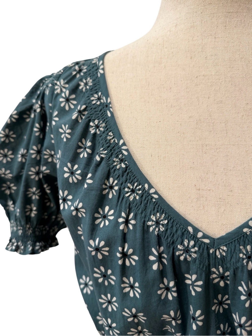 The Great Teal Floral V-Neck Tiered Maxi Dress - Picture 4 of 5
